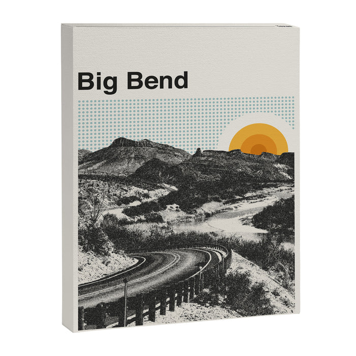 Big Bend National Park Retro Abstract Travel Poster Canvas Print Gallery Image 1