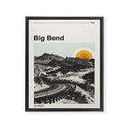 Big Bend National Park Retro Abstract Travel Poster Framed Canvas Print Gallery Image 6
