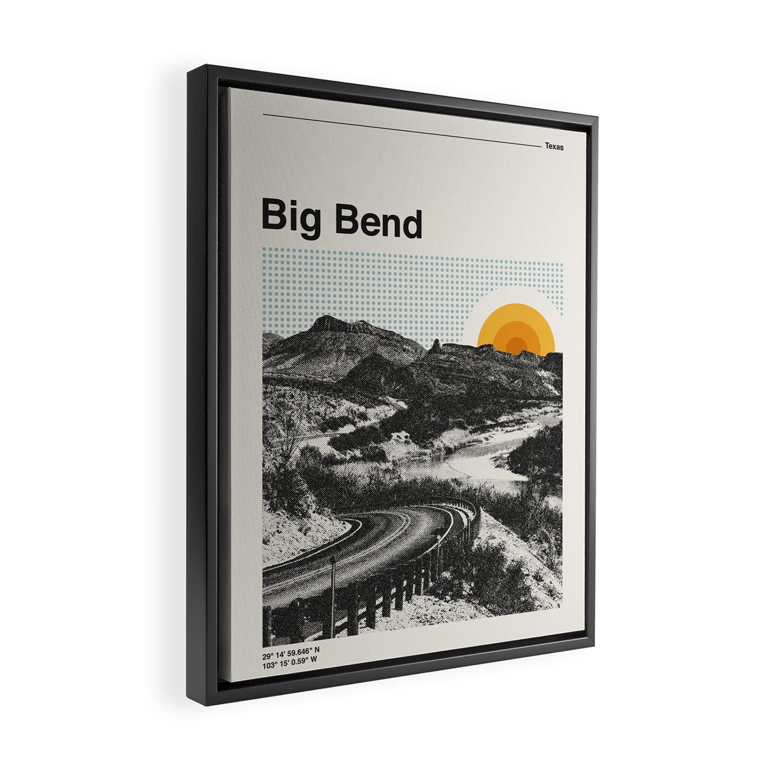 Big Bend National Park Retro Abstract Travel Poster Framed Canvas Print Gallery Image 2