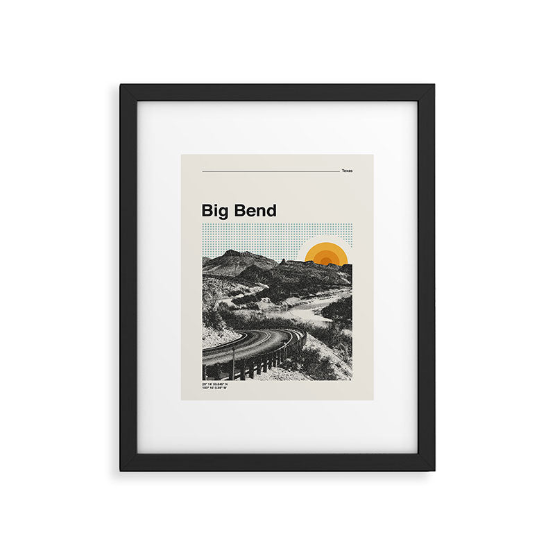 Big Bend National Park Retro Abstract Travel Poster Framed Art Print Gallery Image 4
