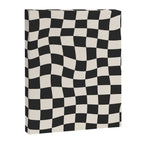 Black and White Wavy Checkered Pattern Canvas Print Gallery Image 6