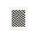 Black and White Wavy Checkered Pattern Art Print Gallery Image 3