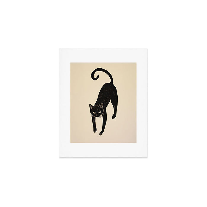Black Cat Portrait in Matisse Style Art Print Gallery Image 1
