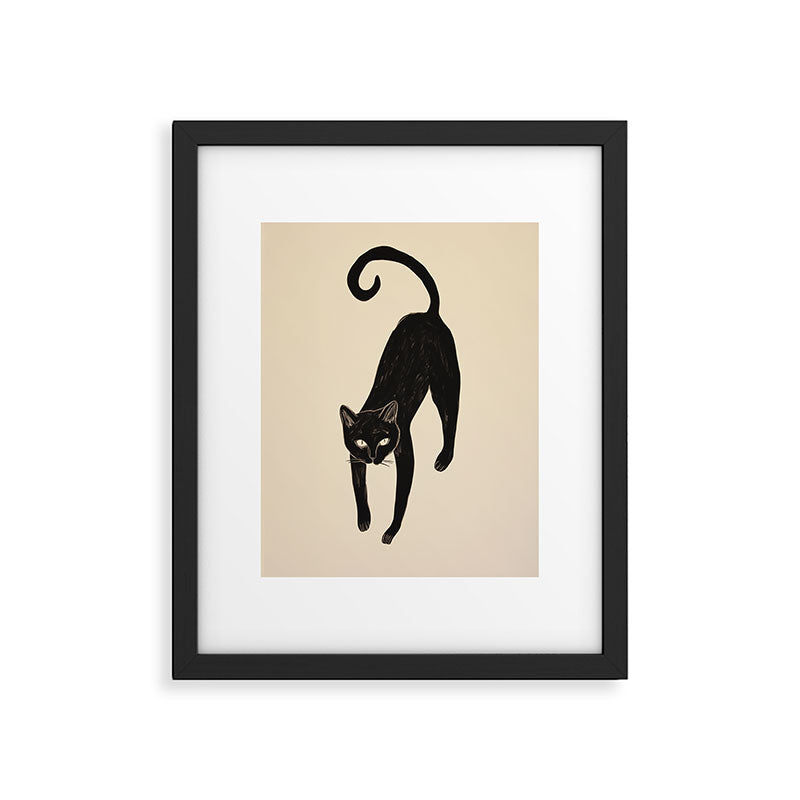 Black Cat Portrait in Matisse Style Framed Art Print Gallery Image 5