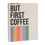 But First Coffee Retro Colorful Rainbow Quote Canvas Print Gallery Image 6