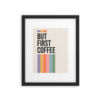 But First Coffee Retro Colorful Rainbow Quote Framed Art Print Gallery Image 4
