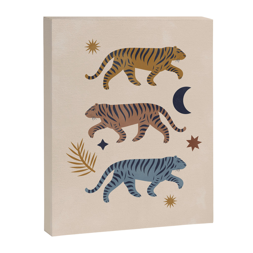Celestial Tigers with Moon and Stars Canvas Print Gallery Image 6