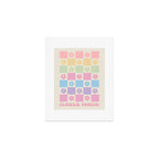Checkered Flower Power Danish Pastel Rainbow Tones Art Print Gallery Image 1
