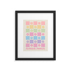 Checkered Flower Power Danish Pastel Rainbow Tones Framed Art Print Gallery Image 5