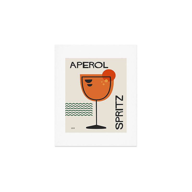 Cocktail Retro Mid Century Aperol Spritz Art Print Gallery Image 1
