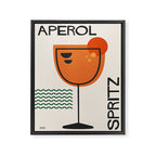 Cocktail Retro Mid Century Aperol Spritz Framed Canvas Print Gallery Image 6
