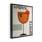 Cocktail Retro Mid Century Aperol Spritz Framed Canvas Print Gallery Image 2