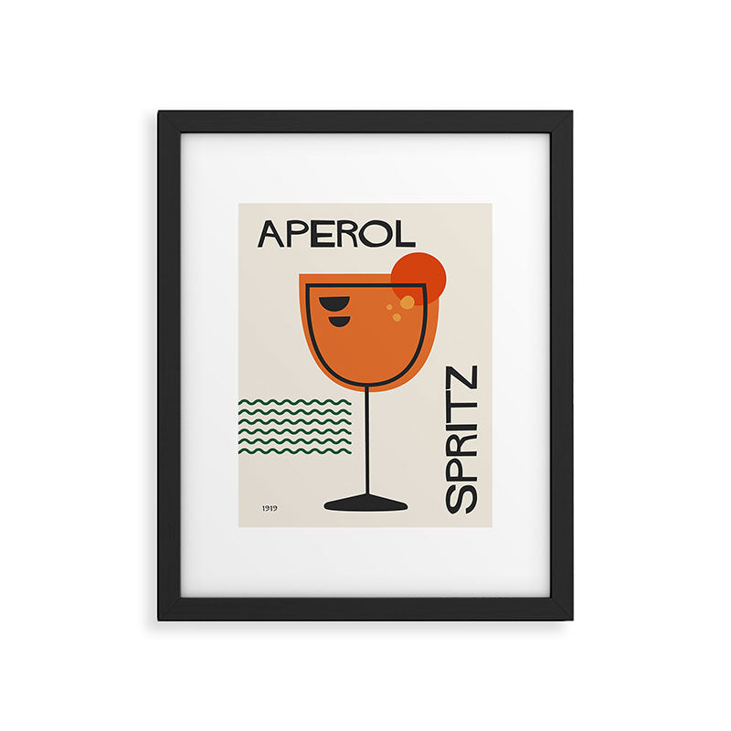 Cocktail Retro Mid Century Aperol Spritz Framed Art Print Gallery Image 4