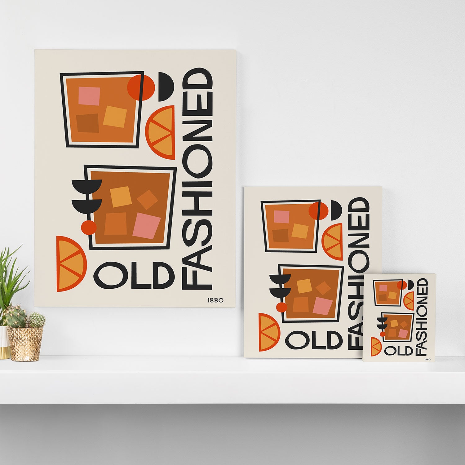 Cocktail Retro Old Fashioned Canvas Print Gallery Image 3