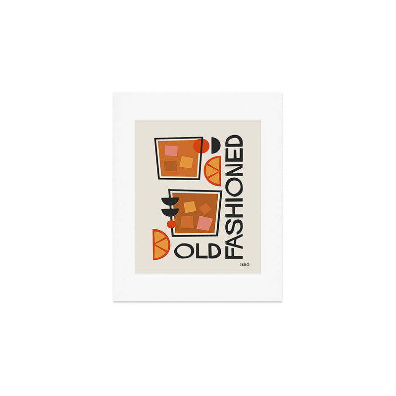 Cocktail Retro Old Fashioned Art Print Gallery Image 1
