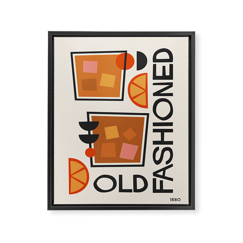 Cocktail Retro Old Fashioned Framed Canvas Print Gallery Image 6