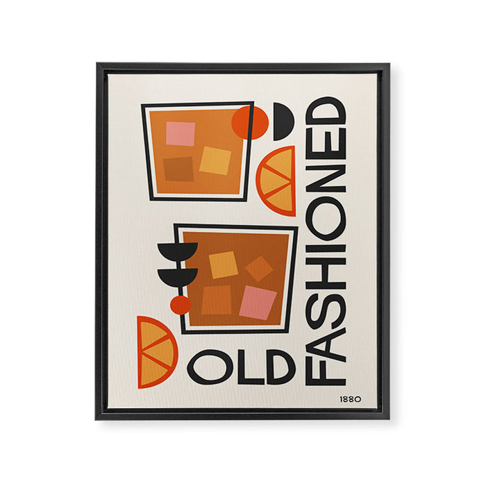 Cocktail Retro Old Fashioned Framed Canvas Print Gallery Image 1