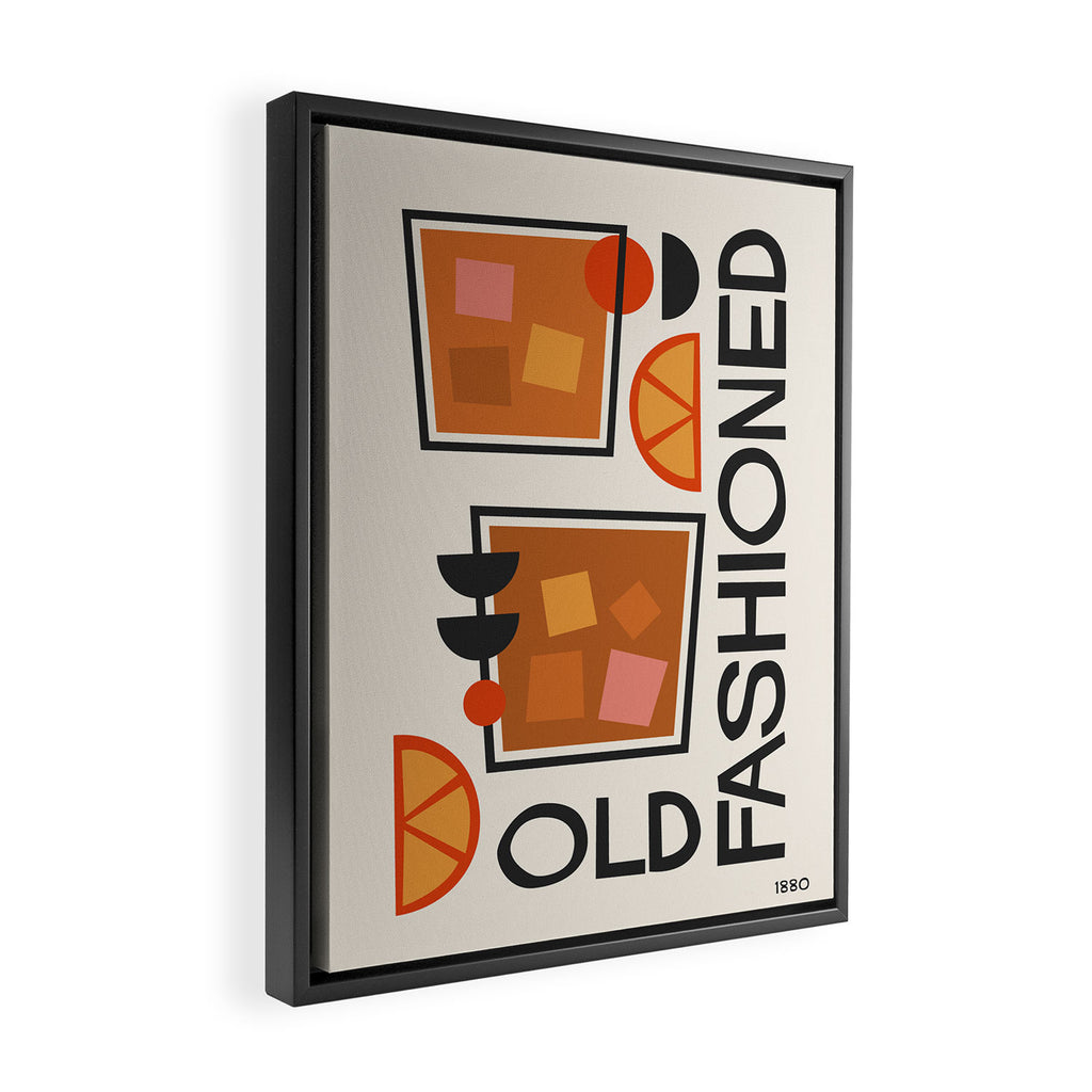Cocktail Retro Old Fashioned Framed Canvas Print Gallery Image 2