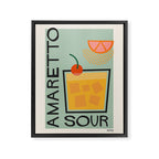 Colorful Mid Century Modern Cocktail Bar Print Amaretto Sour Framed Canvas Print Gallery Image 8