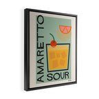 Colorful Mid Century Modern Cocktail Bar Print Amaretto Sour Framed Canvas Print Gallery Image 2