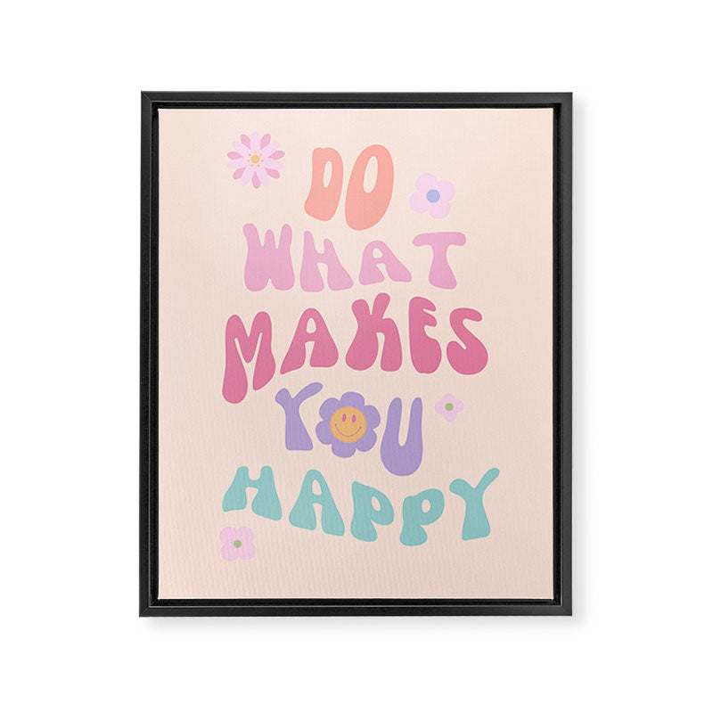 Danish Pastel Retro Inspirational Quote Framed Canvas Print Gallery Image 6