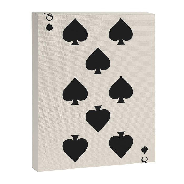 Eight of Spades Playing Card Black and White Canvas Print Gallery Image 1