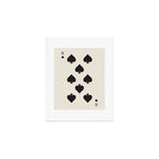 Eight of Spades Playing Card Black and White Art Print Gallery Image 1