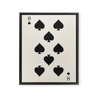 Eight of Spades Playing Card Black and White Framed Canvas Print Gallery Image 6