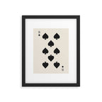Eight of Spades Playing Card Black and White Framed Art Print Gallery Image 5