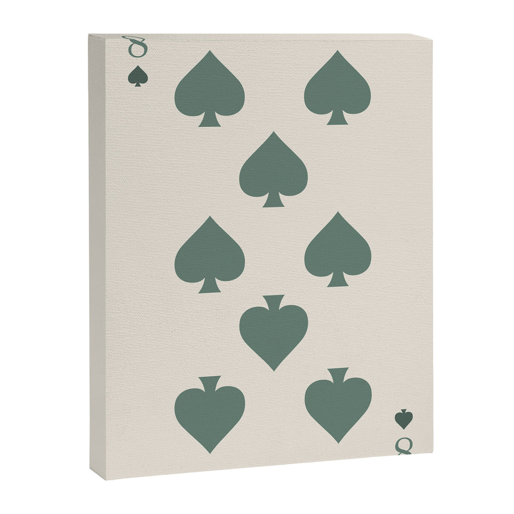Eight of Spades Playing Card Sage Green Canvas Print Gallery Image 6