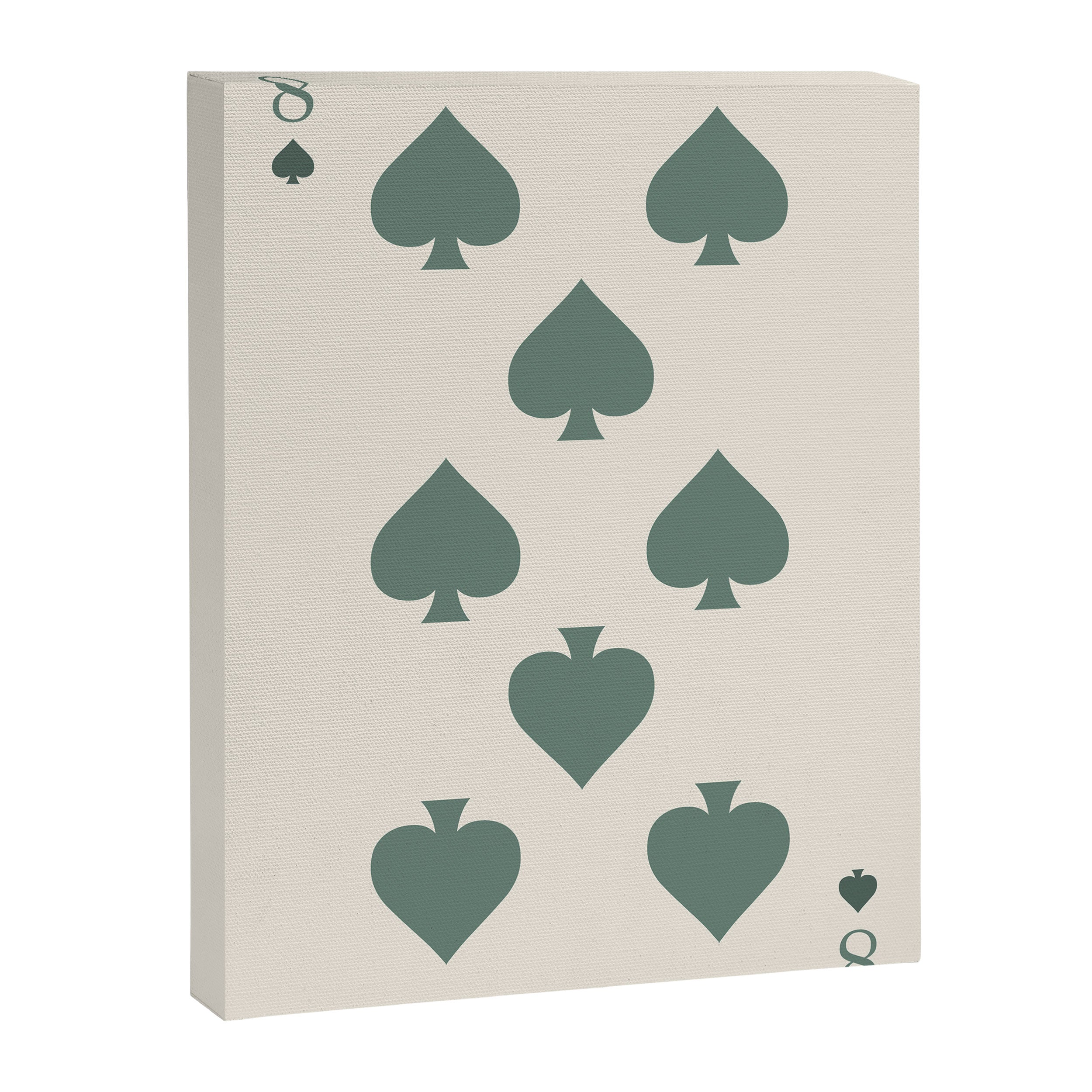 Eight of Spades Playing Card Sage Green Canvas Print Gallery Image 6