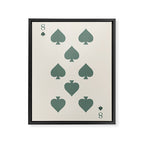 Eight of Spades Playing Card Sage Green Framed Canvas Print Gallery Image 6