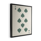 Eight of Spades Playing Card Sage Green Framed Canvas Print Gallery Image 2
