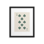 Eight of Spades Playing Card Sage Green Framed Art Print Gallery Image 5