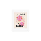 Feeling Lucky Funky Groovy Typographic Print Art Print Gallery Image 1