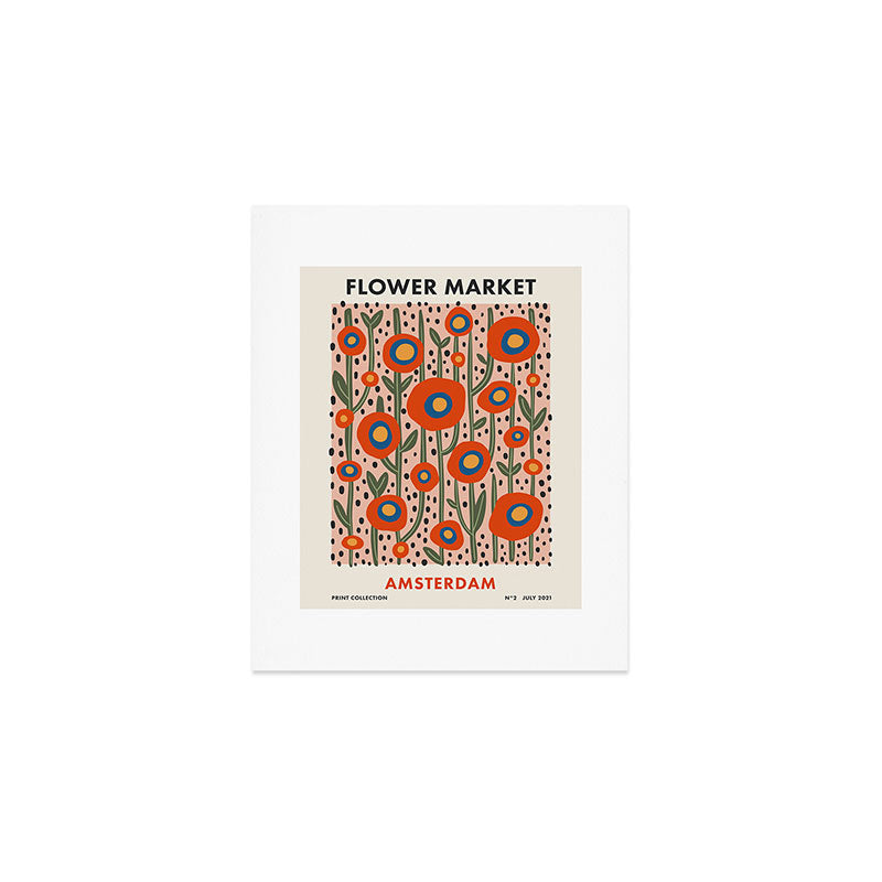 Flower Market Amsterdam, Abstract Modern Floral Print Art Print Gallery Image 1