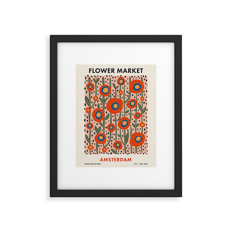 Flower Market Amsterdam, Abstract Modern Floral Print Framed Art Print Gallery Image 4