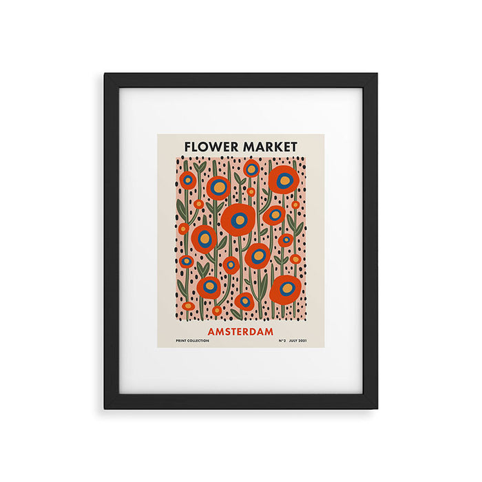 Flower Market Amsterdam, Abstract Modern Floral Print Framed Art Print Gallery Image 1