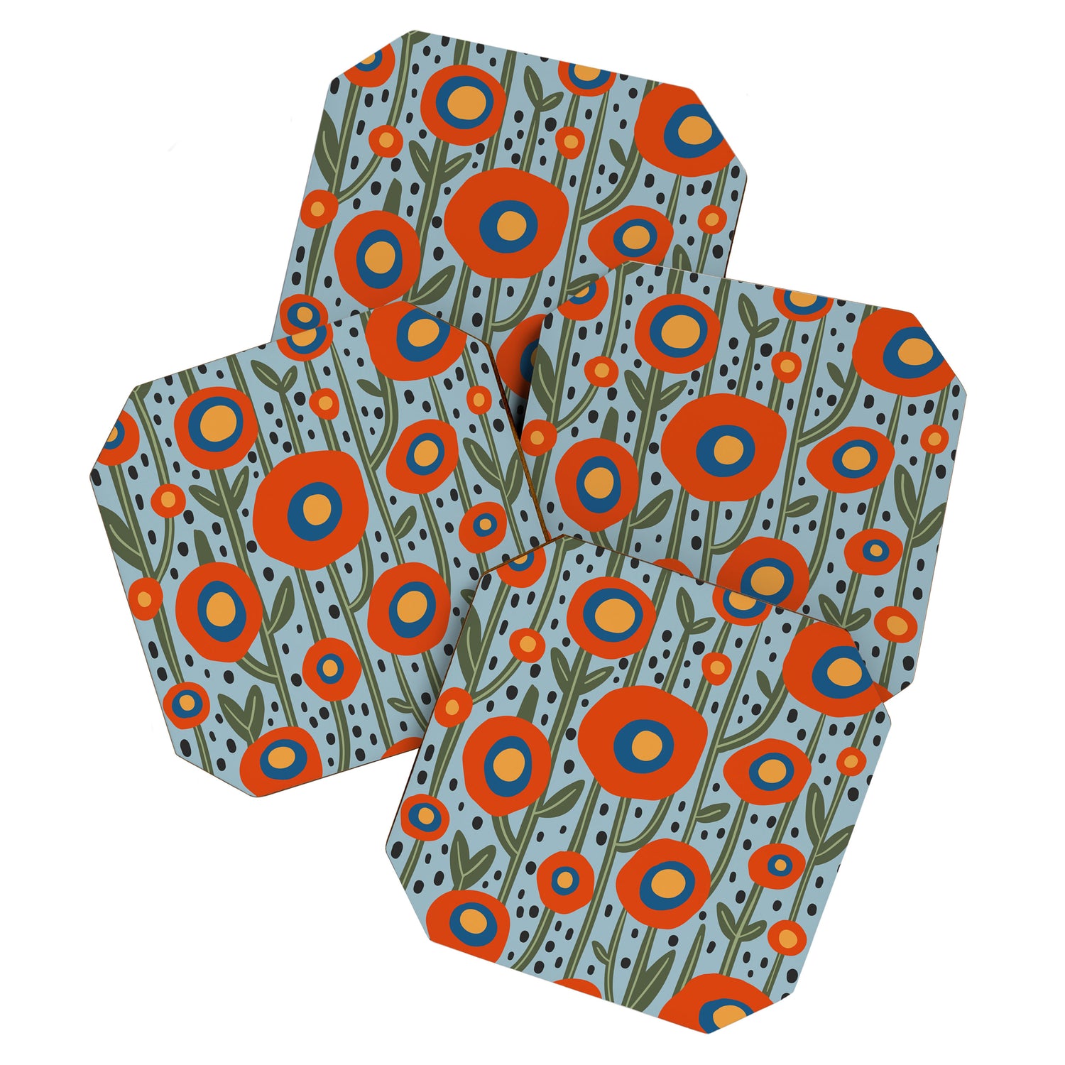 Flower Market Amsterdam, Modern Retro Flower Print Coaster Gallery Image 1