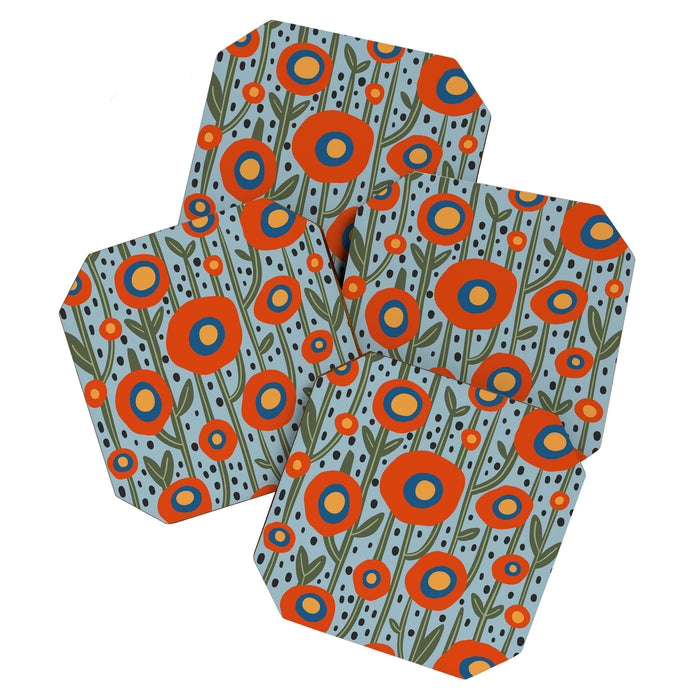 Flower Market Amsterdam, Modern Retro Flower Print Coaster Gallery Image 1