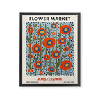 Flower Market Amsterdam, Modern Retro Flower Print Framed Canvas Print Gallery Image 6
