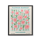 Flower Market Amsterdam Retro Scandi Spring Print Framed Canvas Print Gallery Image 6