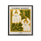 Flower Market Lima, Retro Eclectic Floral Print Framed Canvas Print Gallery Image 6