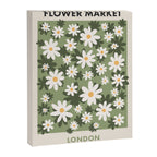 Flower Market London, Retro Daisies  Print, Green Ditsy Pattern Canvas Print Gallery Image 6