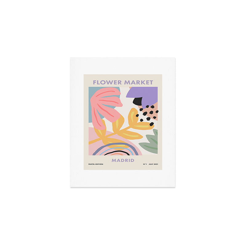 Flower Market Madrid, Pastel Edition Art Print Gallery Image 1