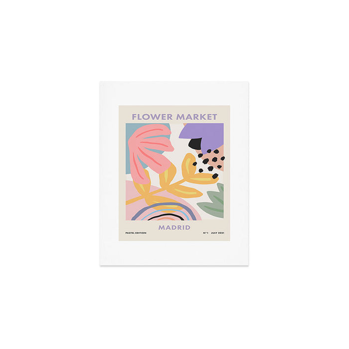 Flower Market Madrid, Pastel Edition Art Print Gallery Image 1