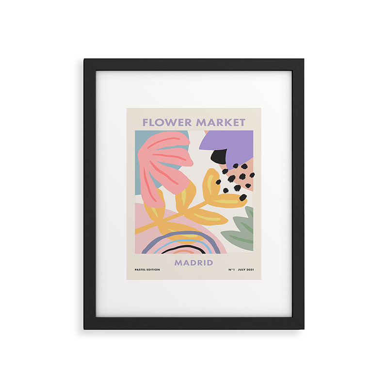 Flower Market Madrid, Pastel Edition Framed Art Print Gallery Image 4