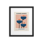 Flower Market Stockholm, Blue Playful Fowers Framed Art Print Gallery Image 5