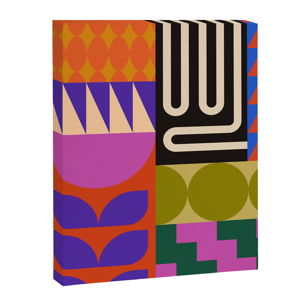 Geometric Bold Colorful Play Pattern Canvas Print Gallery Image 6