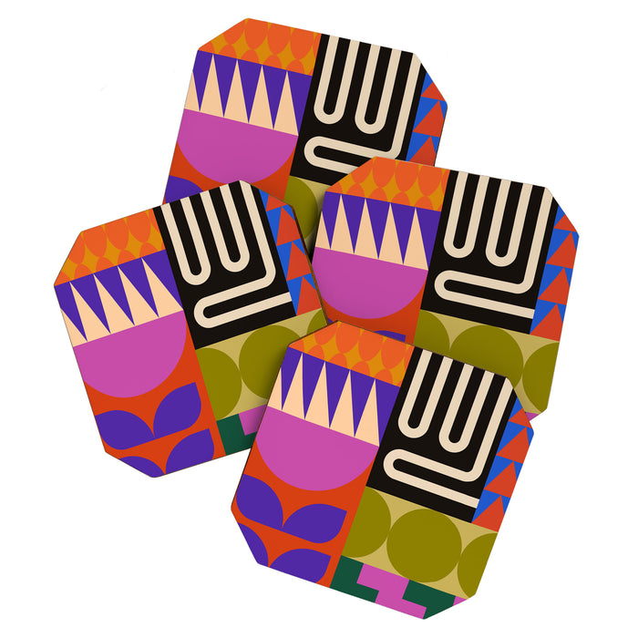 Geometric Bold Colorful Play Pattern Coaster Gallery Image 1